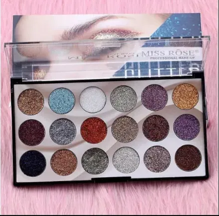 Miss Rose 18 Colors Sequins Glitter Powder High Gloss Pearly Eye shadow Palette View Gallery - Pakistan