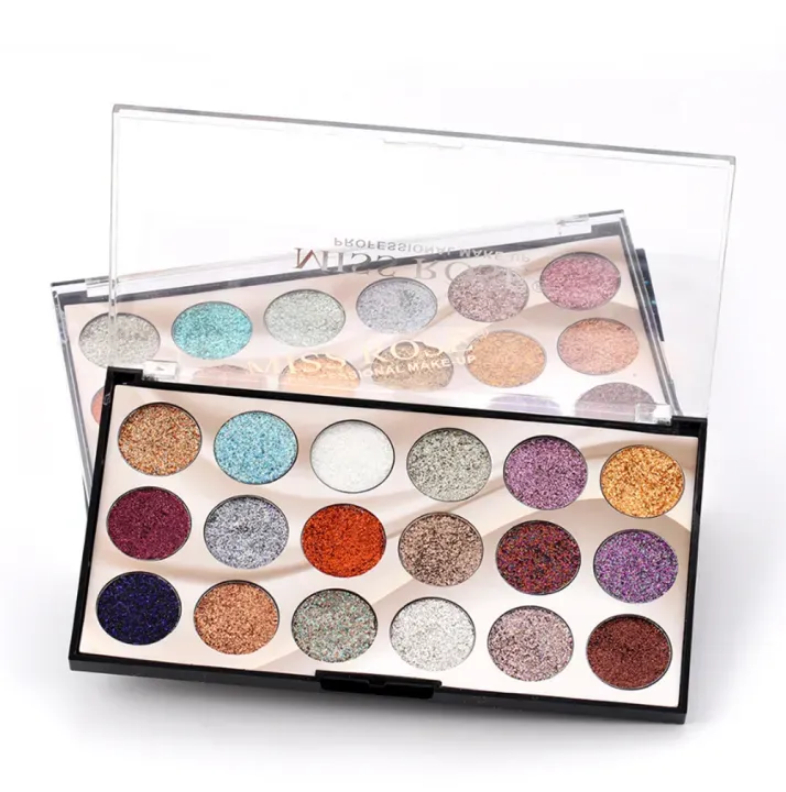 Miss Rose 18 Colors Sequins Glitter Powder High Gloss Pearly Eye shadow Palette View Gallery - Pakistan