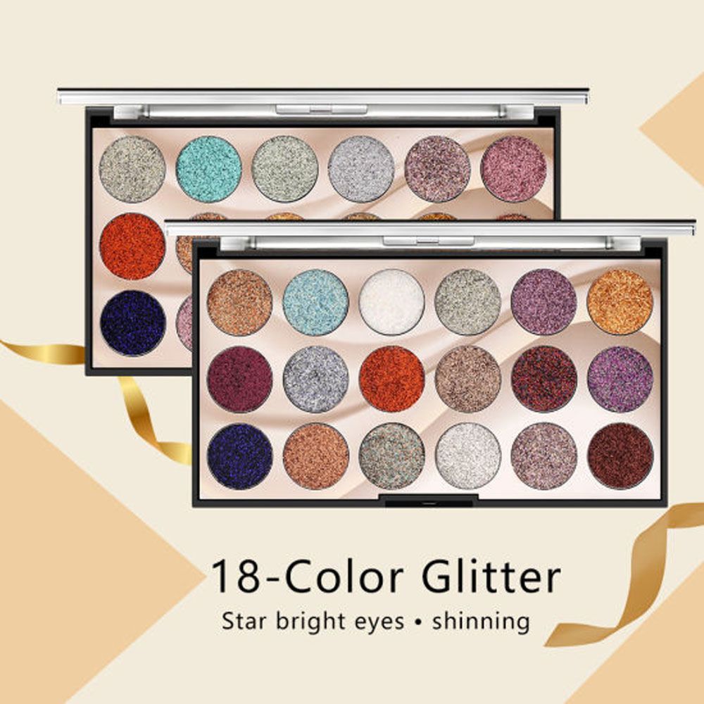 Miss Rose 18 Colors Sequins Glitter Powder High Gloss Pearly Eye shadow Palette View Gallery - Pakistan