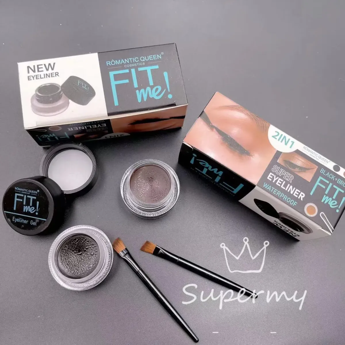New Fit me 2color Waterproof Eyebrow Gel Eyeliner gel with 2pcs Brush set View Gallery - Pakistan