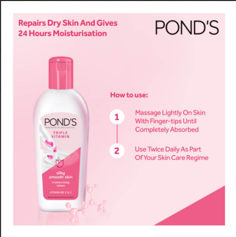 Ponds Triple Vitamin Moisturising Lotion Silky Smooth Skin 200ml View Gallery - Pakistan