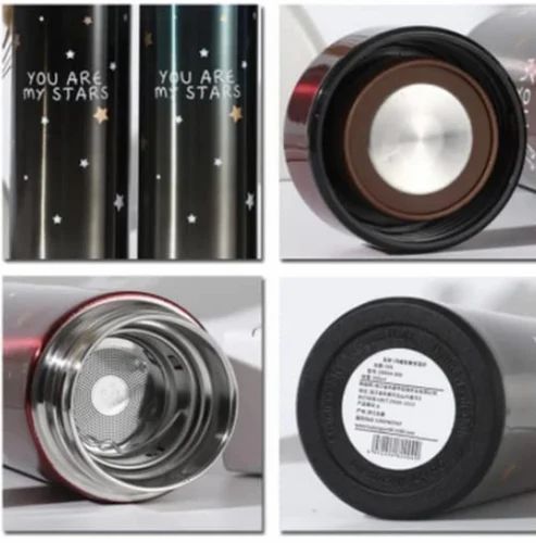 Stars Colorful smart LED Temperature Bottle (500ml) - Random Color View Gallery - Pakistan