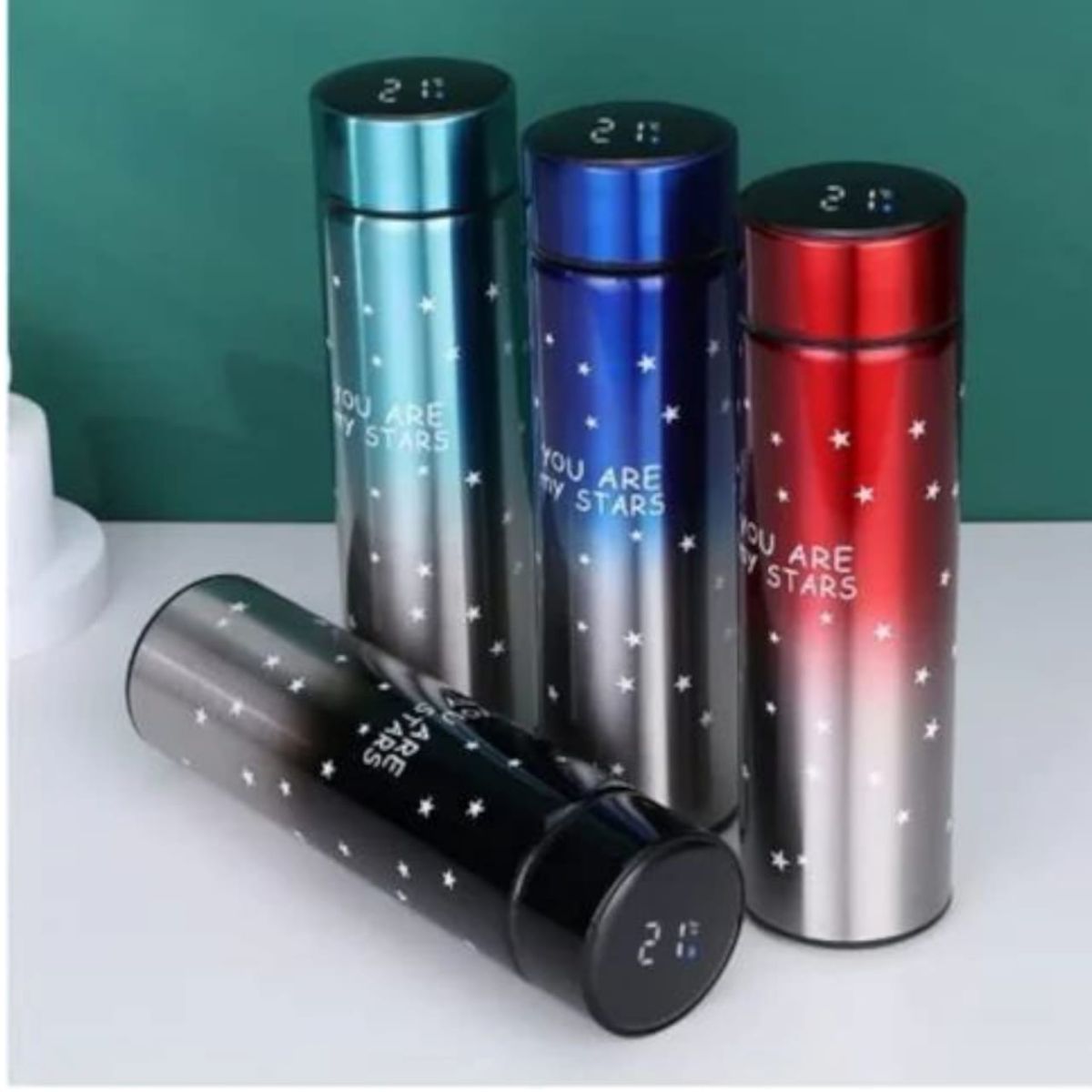 Stars Colorful smart LED Temperature Bottle (500ml) - Random Color View Gallery - Pakistan