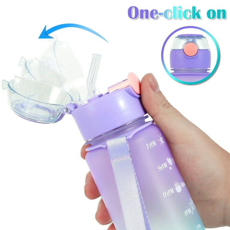 3 Pack Water Bottles with  2L Large Bottle 700MLPortable Bottle and 300ML Mini Bottle Motivational (random color) View Gallery - Pakistan