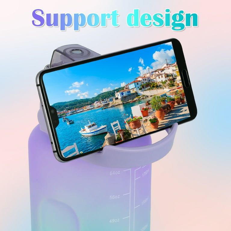 3 Pack Water Bottles with  2L Large Bottle 700MLPortable Bottle and 300ML Mini Bottle Motivational (random color) View Gallery - Pakistan