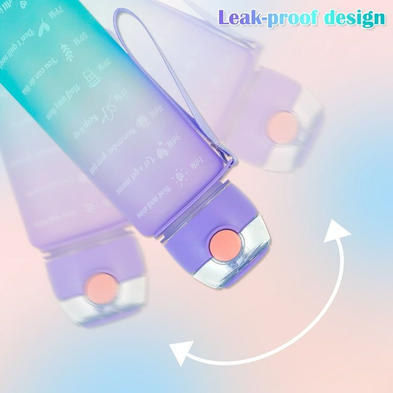3 Pack Water Bottles with  2L Large Bottle 700MLPortable Bottle and 300ML Mini Bottle Motivational (random color) View Gallery - Pakistan