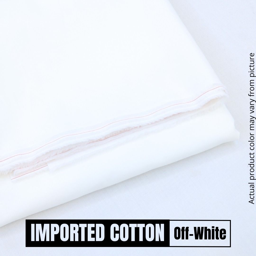2 Piece OFF WHITE  UNSTITCHED FABRIC Gents Cotton View Gallery - Pakistan