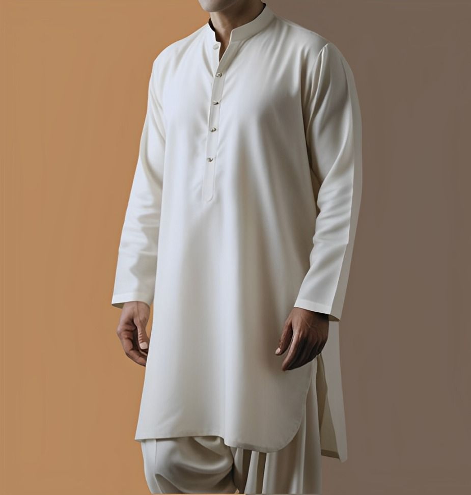 2 Piece OFF WHITE  UNSTITCHED FABRIC Gents Cotton View Gallery - Pakistan