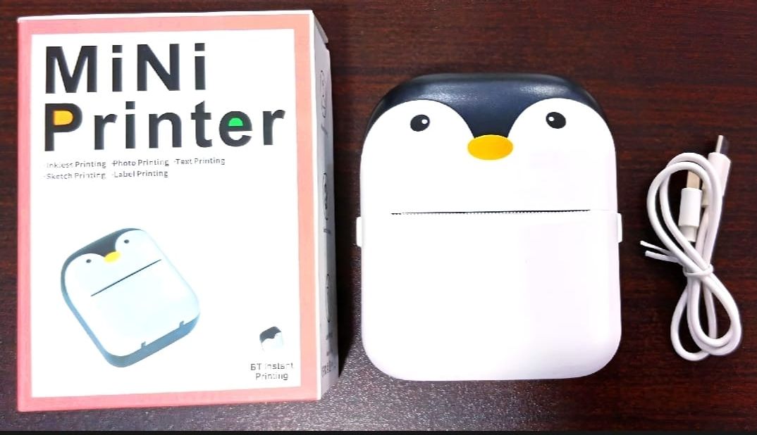 The Adorable Penguin Design Rechargeable Portable Mini Printer (random color) View Gallery - Pakistan