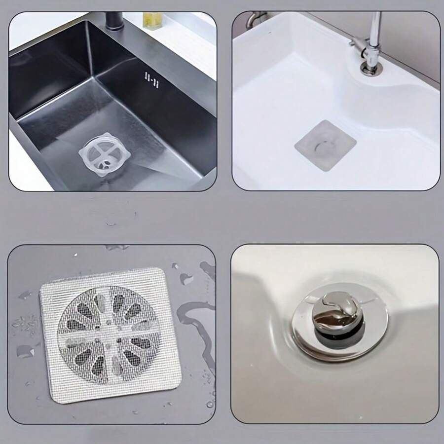 (pack of 10 )Multifunctional Sticker Drainer Net for bathroom, kitchen etc | Window Screen Repair Patches for Door Window View Gallery - Pakistan
