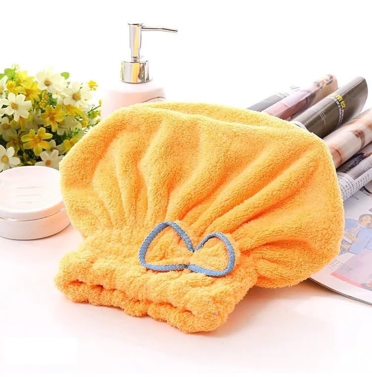 Hair Drying Towels, Ultra Absorbent Hair Drying Cap Towel for Women Adults or Kids Girls(random color ) View Gallery - Pakistan