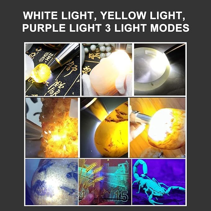 Portable Small Jade Jewelry Gemstone Currency Notes Identification Led Flashlight | Gemstone Detector Torch with Display (Random color) View Gallery - Pakistan