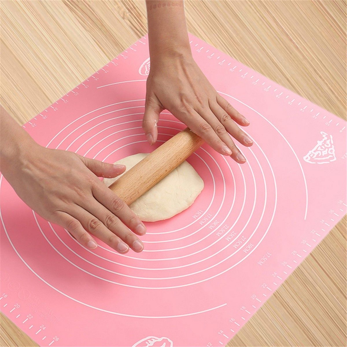 Silicone Baking Roti Mat With Measurements Heat Resistant | Non Stick Flour Rolling Mat | Baking Kneading Dough Pad (Random Color) View Gallery - Pakistan