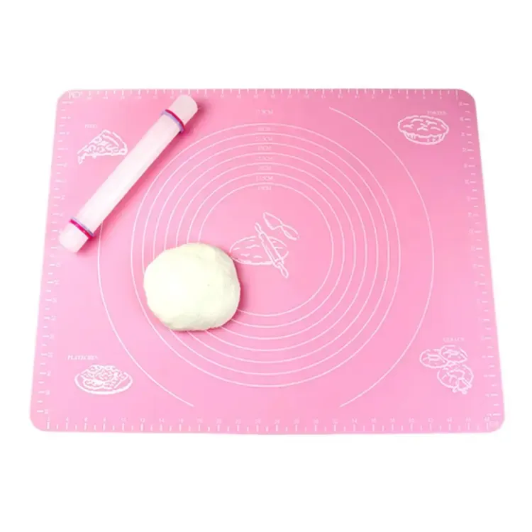Silicone Baking Roti Mat With Measurements Heat Resistant | Non Stick Flour Rolling Mat | Baking Kneading Dough Pad Big size (Random Color) View Gallery - Pakistan