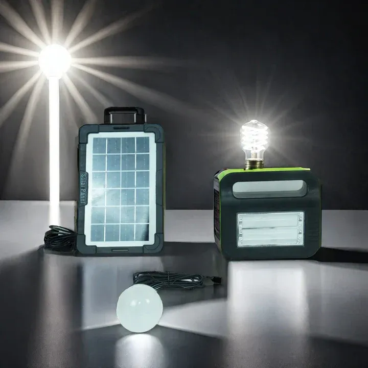 Solar Powered Light System Flashlight, Emergency Mobile Power Bank, Wireless Power Supply System for Travel Camping hiking (random color) View Gallery - Pakistan