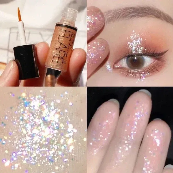 6 PCs set Liquid Glitter Eyeliner, Metallic Shimmer Glitter Eyeshadow, Long Lasting Waterproof Sparkling Eyeliner Eye Shadow View Gallery - Pakistan
