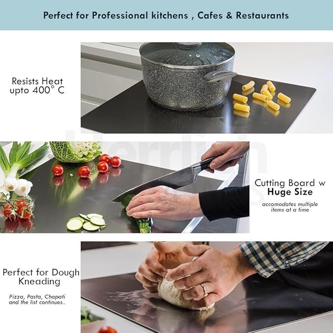 Stainless Steel Cutting Board! 🔪✨   Durable, hygienic, and easy to clean—perfect for all your chopping needs. A must-have for any chef! - Size: 41x33Cm View Gallery - Pakistan