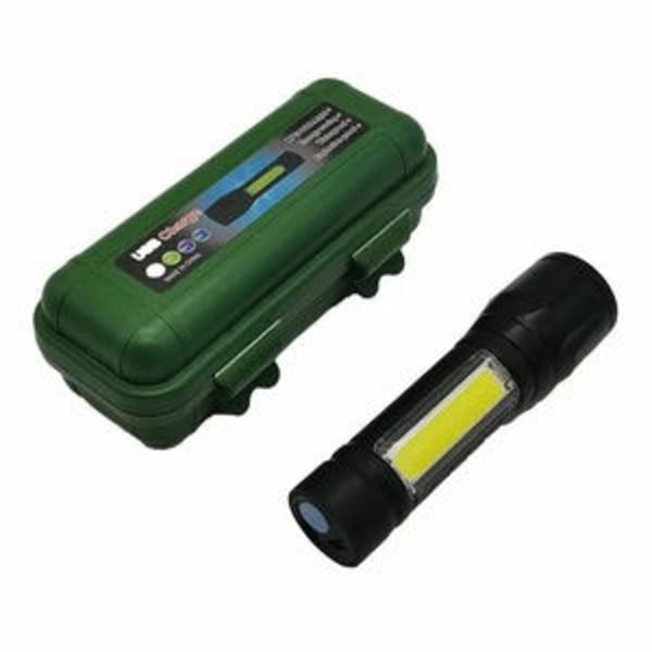 USB Charging XPE+COB LED Flashlight Lamp Torch With Clip Three Mode Zoomable Lamp Built in Battery with Box View Gallery - Pakistan