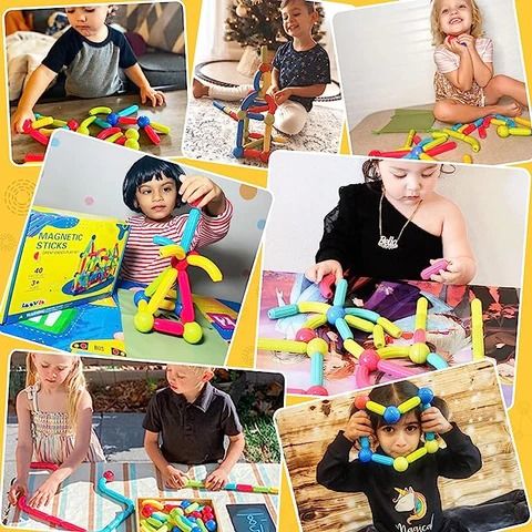 25 pcs Magnetic Blocks Toy for Kids | Magnetic bar blocks  Educational and Stimulating Magnetic Toy for Kids View Gallery - Pakistan
