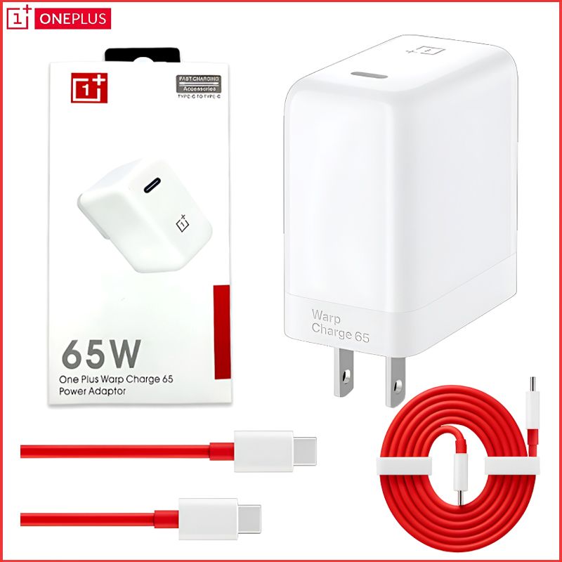 OnePlus 65W Warp Charge Power Adapter with Type-C to Type-C Fast Charging Cable View Gallery - Pakistan