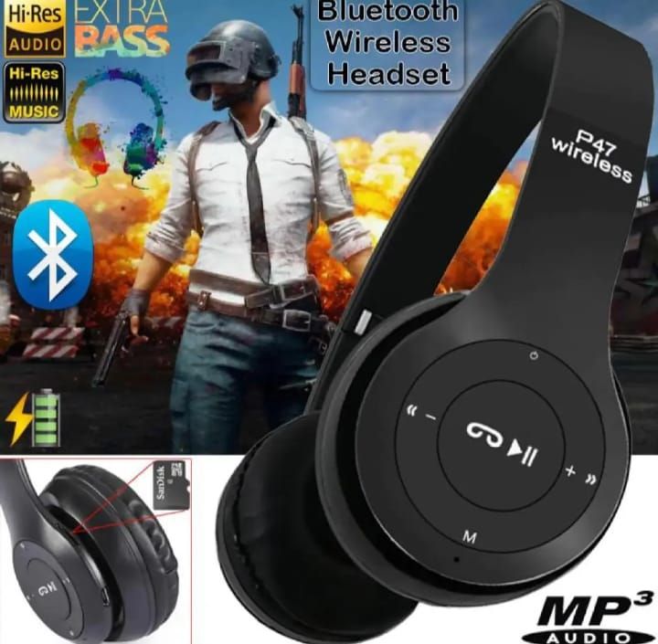 P47 Wireless Headphones Invincible Ultra Small Bluetooth headset For Gaming (random color) View Gallery - Pakistan