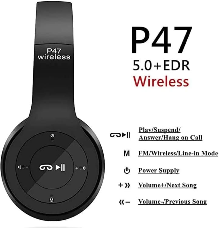 P47 Wireless Headphones Invincible Ultra Small Bluetooth headset For Gaming (random color) View Gallery - Pakistan