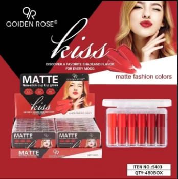 (pack of 6 )  Qoiden Rose Kiss Matte Lip Gloss View Gallery - Pakistan