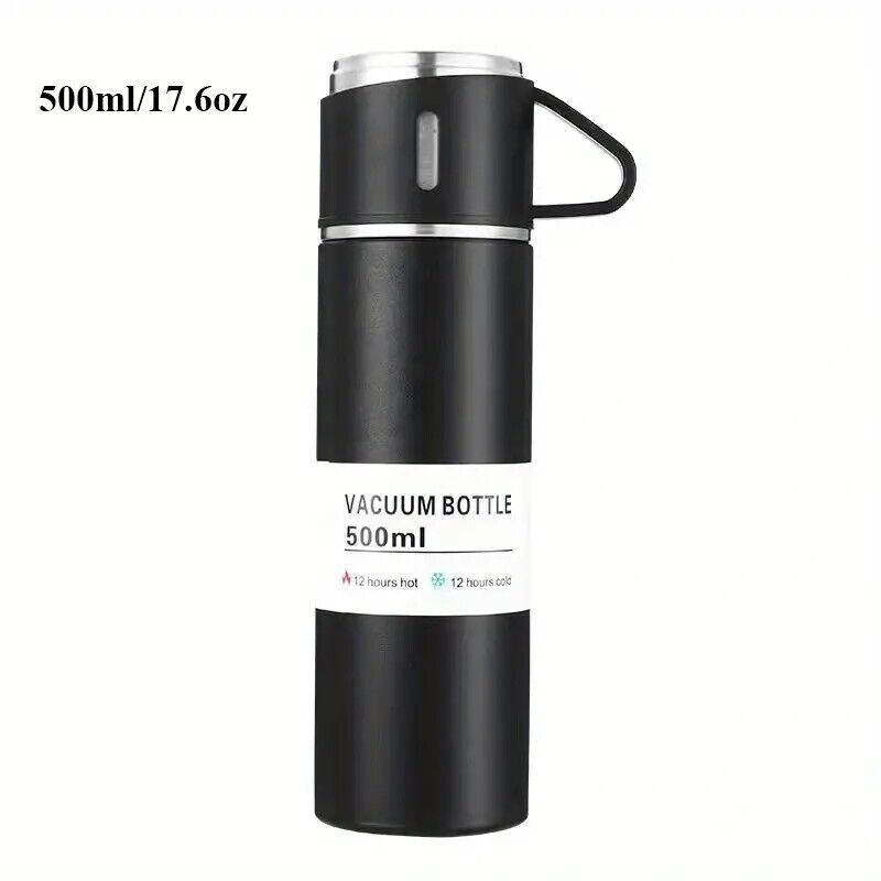 Stainless Steel 500ml Hot &amp; Cool Water Bottle (500 ml) (Random color) View Gallery - Pakistan