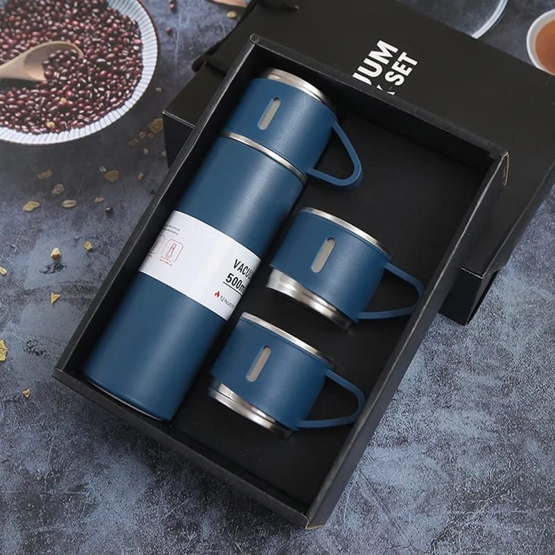 Stainless Steel Vacuum Flask Set With 3 Cups - 500ml View Gallery - Pakistan