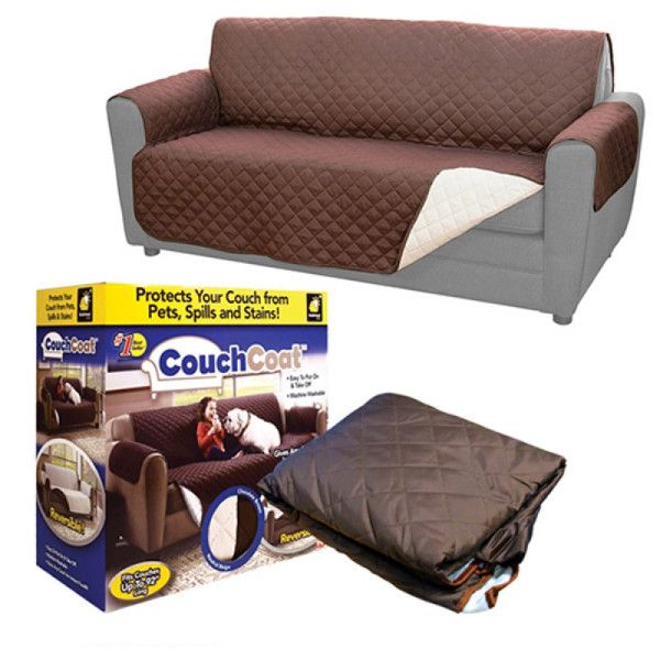 (double SofaR COVER) EVERSIBLE WASHABLE COUCH Sofa COAT COVER - Brown View Gallery - Pakistan