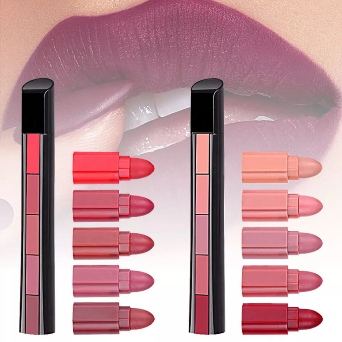 ( pack of 2 ) 5-in-1 Lipstick  | Five Shades In One| Long Lasting, Matte Finish| View Gallery - Pakistan