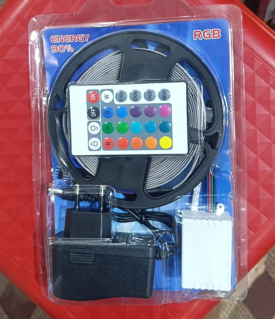 RGB LED Strip Roll Top Quality With Remote And 12V Power Supply - 7 Ft View Gallery - Pakistan