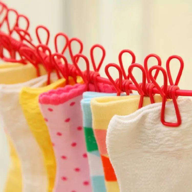 Portable Clothesline Clip - Elastic, Windproof Eco-Friendly Cloth Hanging Rope for Travel Home Use | After stretching it become View Gallery - Pakistan
