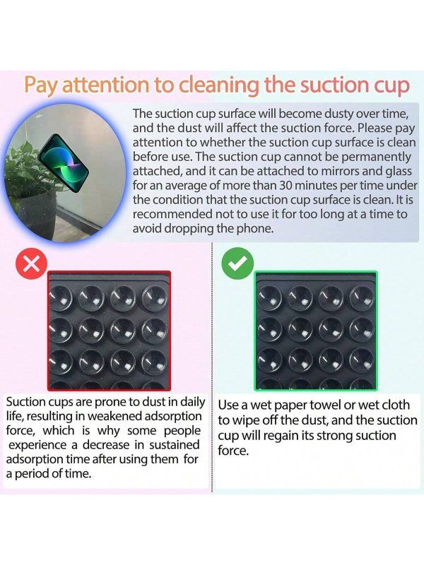 Square Double Side Suction Cups Cell Phone Holder Universal Bubble Gripper Silicone Pad (random Colour) View Gallery - Pakistan