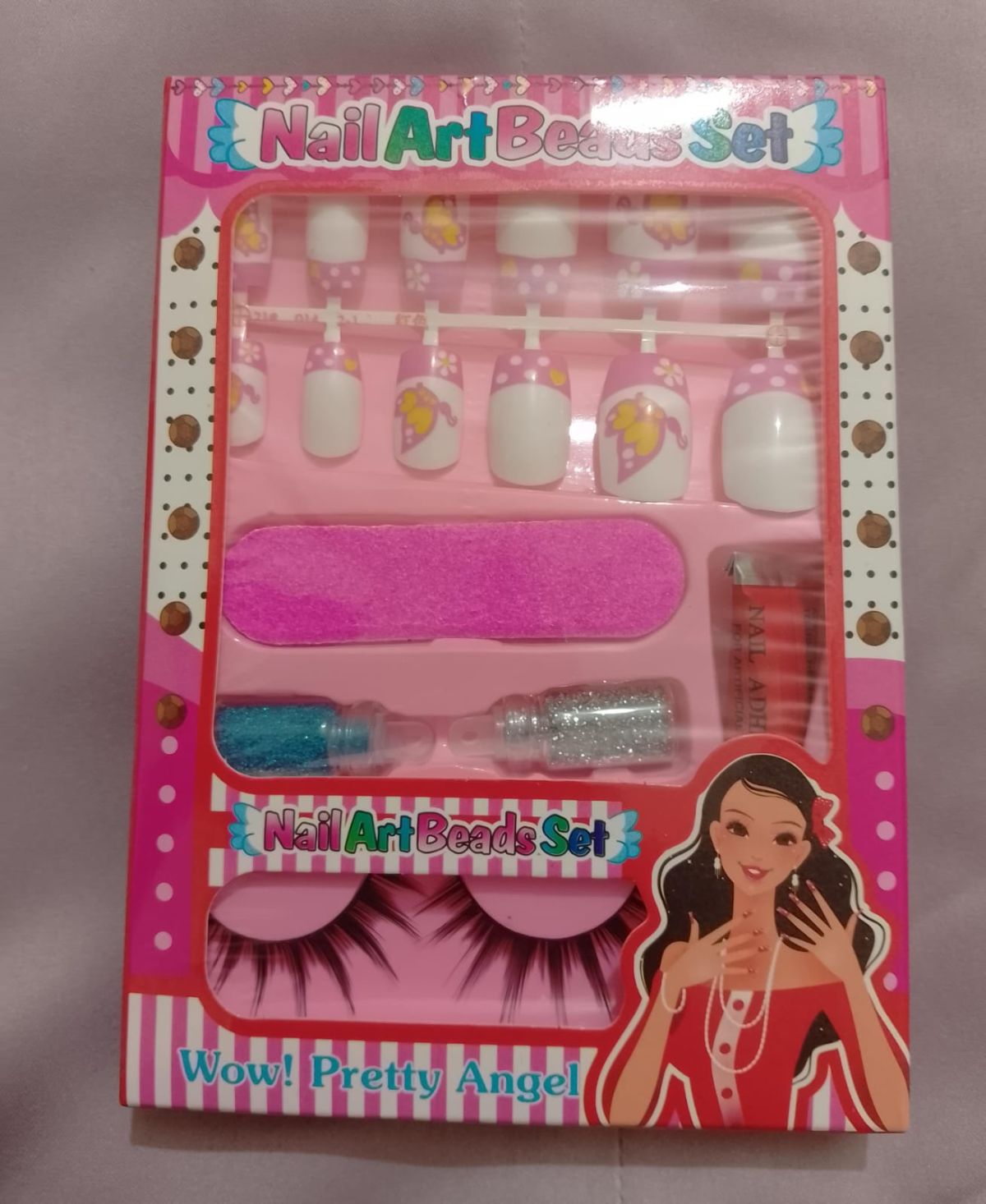 Kids Eyelashes &amp;amp; Nail Art Set