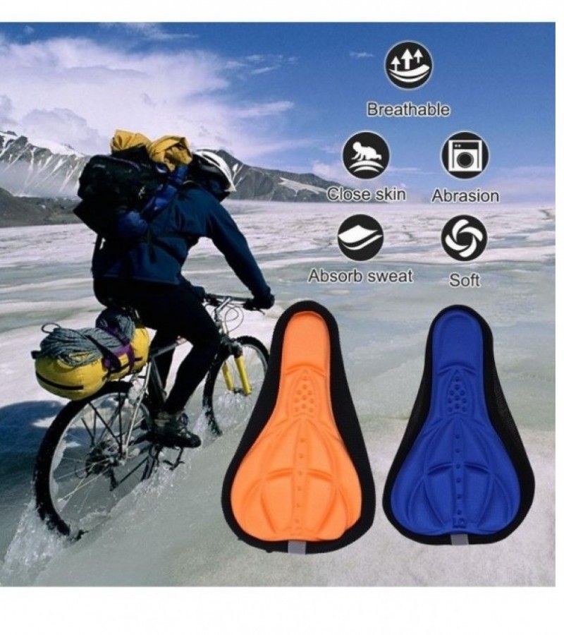 Bicycle Saddle Seat Cover  Soft GEL Foam Pad Padded Breathable Non-slip (Random color) View Gallery - Pakistan