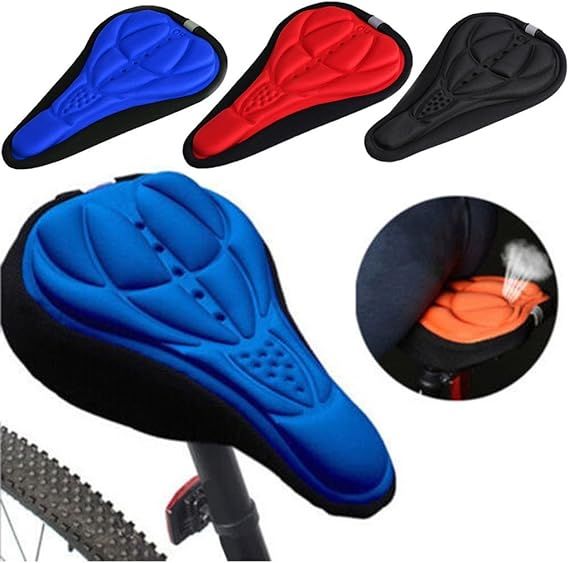 Bicycle Saddle Seat Cover  Soft GEL Foam Pad Padded Breathable Non-slip (Random color) View Gallery - Pakistan