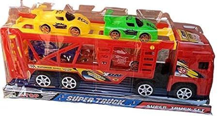 Double decker Trailer Truck | Car Carrier Truck with 4 Cars Included Toy for Kids (Random color) View Gallery - Pakistan