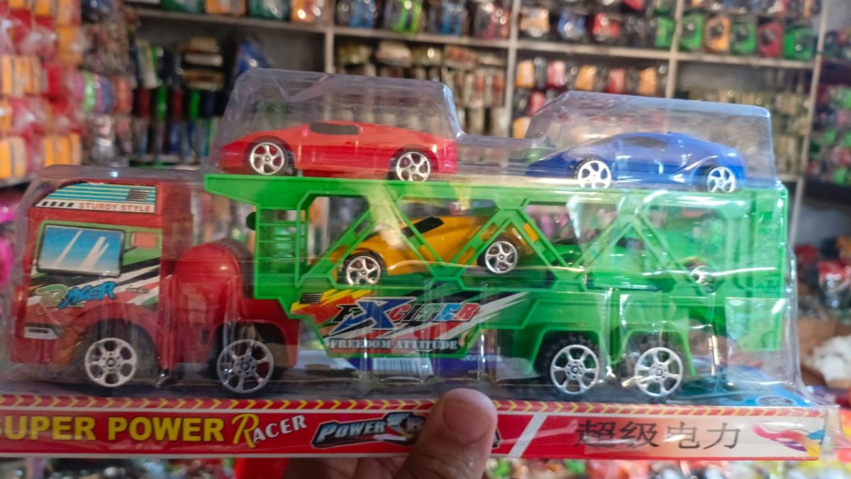 Double decker Trailer Truck | Car Carrier Truck with 4 Cars Included Toy for Kids (Random color) View Gallery - Pakistan