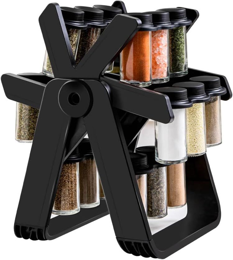 Revolving Rotating Spice Rack Set  With 18 Empty Spice Jars  Kitchen Storage Shelf View Gallery - Pakistan