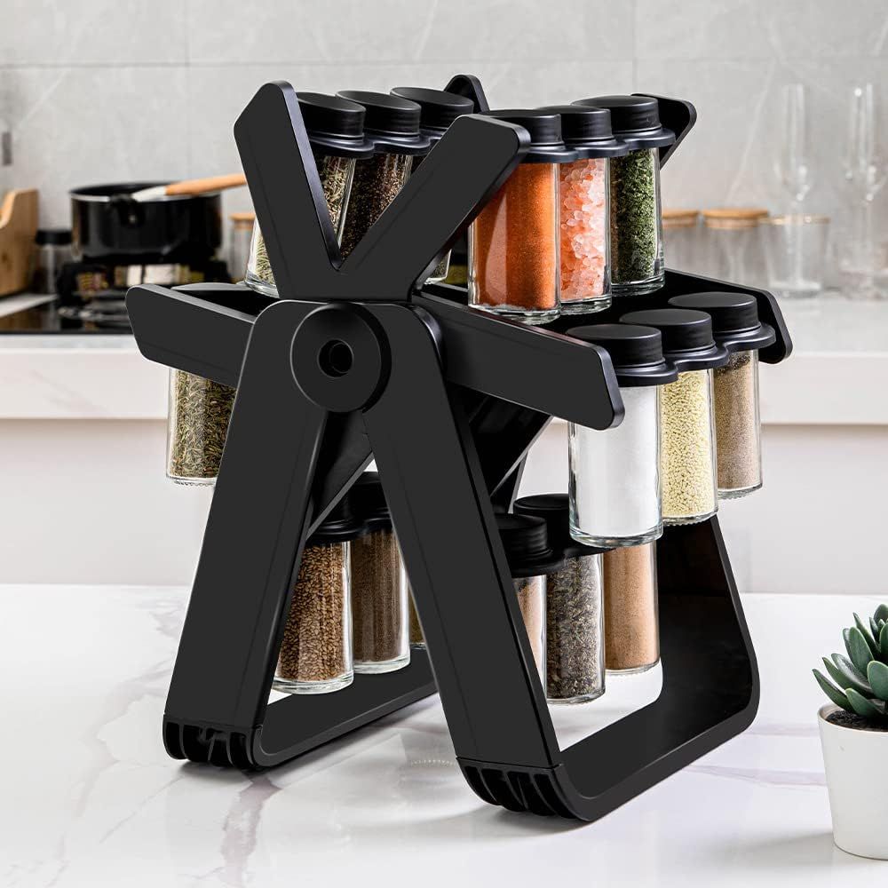 Revolving Rotating Spice Rack Set  With 18 Empty Spice Jars  Kitchen Storage Shelf View Gallery - Pakistan
