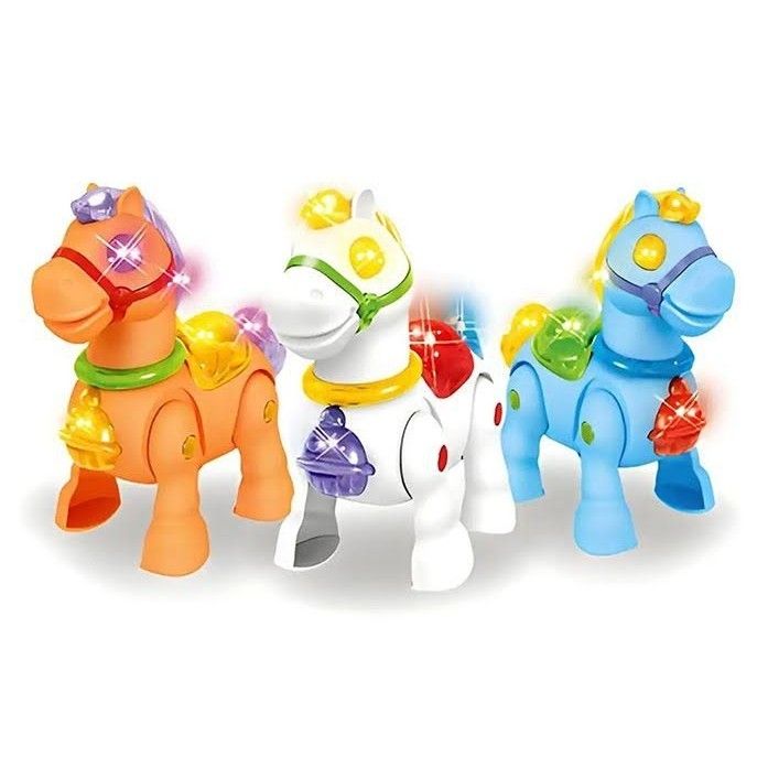 Walking Musical Pony Horse - Lights and Sounds - Interactive Kid Fun Toy (Random color) View Gallery - Pakistan