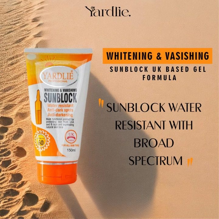 YARDLIE - SPF - 60 WHITENING &amp; VANISHING SUNBLOCK 150ml View Gallery - Pakistan