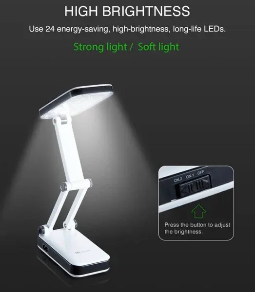 DP Led Light Rechargeable and Fashionable Folding Design SMD LED Desk Lamp Led Dual Purpose View Gallery - Pakistan