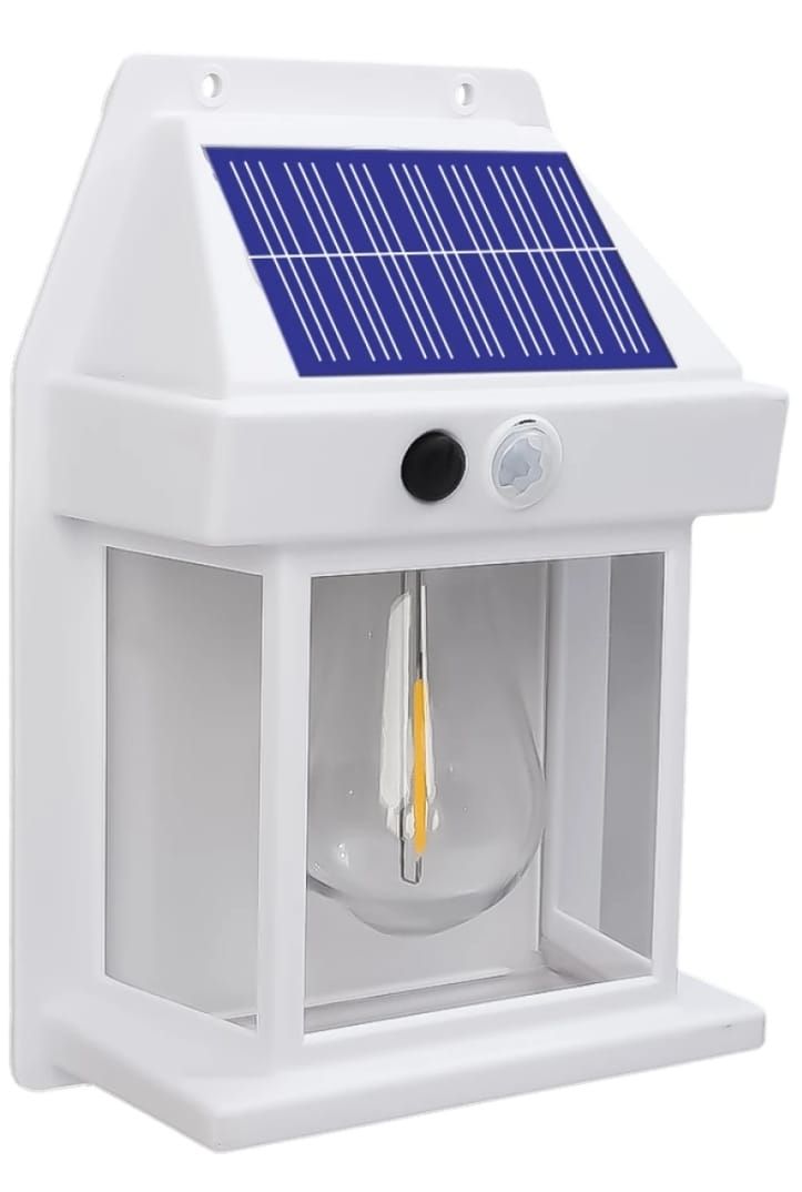 Solar Power Motion Sensor Human Body Induction LED Wall Light Waterproof Tungsten Filament Lamp Outdoor Garden Courtyard Light (Black) View Gallery - Pakistan