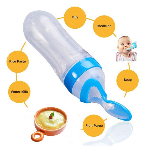 Baby Spoon Feeder Silicone Bottle Feeding (Random Color) View Gallery - Pakistan