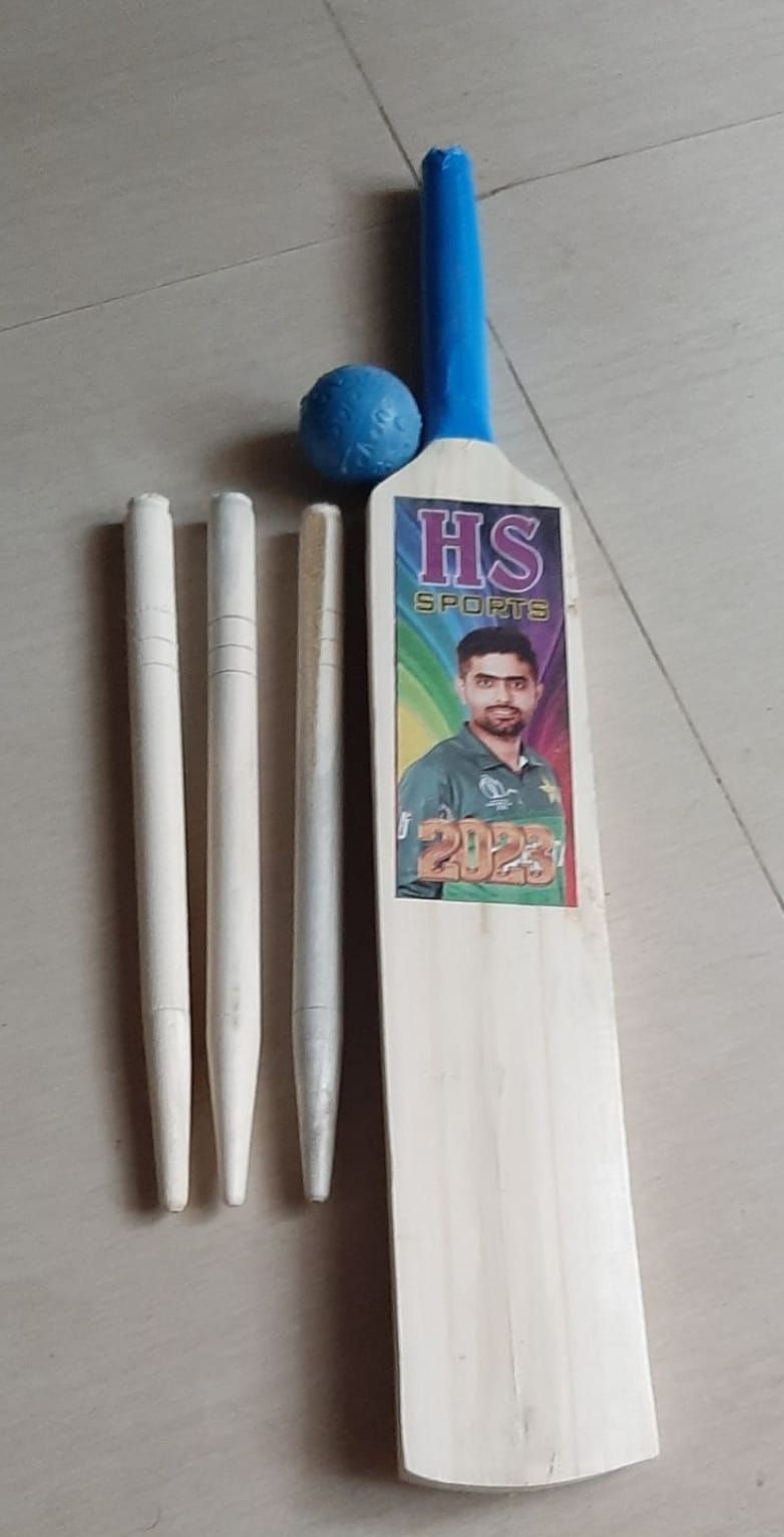 Wooden Bat Set with wickets and ball Recommended For 1 To 5 Year Kids - 80 cm View Gallery - Pakistan