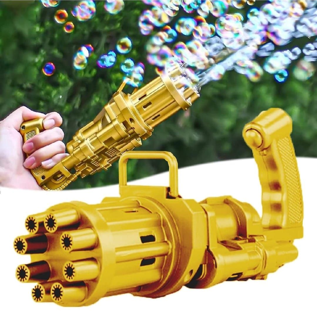 8 Hole Massive Bubble Gun_Gatling Bubble Machine 8 Hole Bubble Blower Automatic Bubble Maker Electric Bubble Gun (Random Color) View Gallery - Pakistan