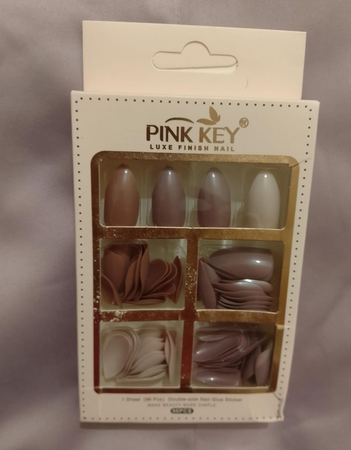 96 PCs Nude Colors Nail Pack Without Glue Or Sticker (random Color)