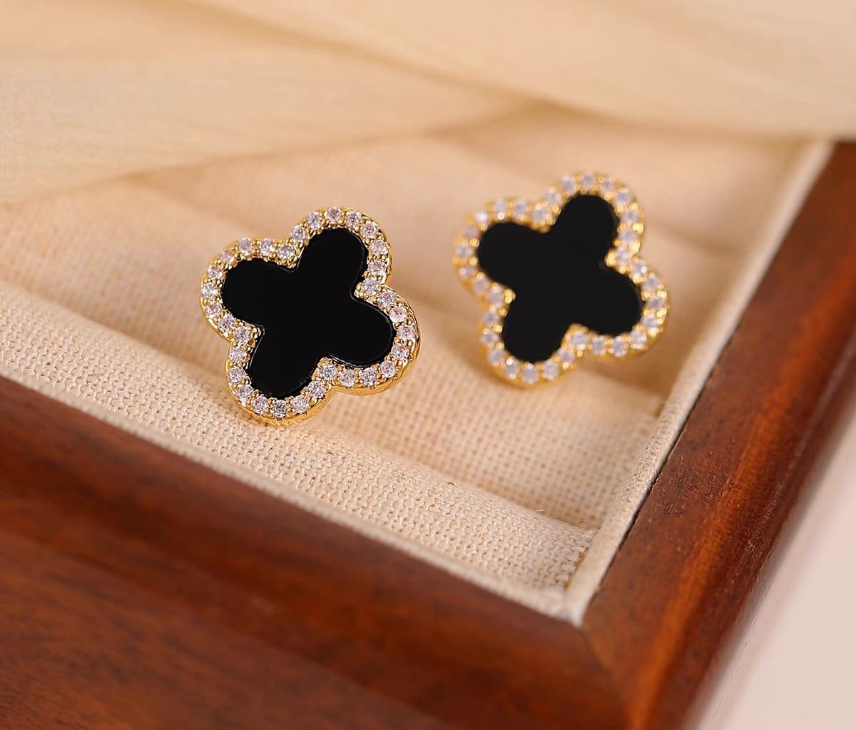 Stainless steel  Flower  zircon studs Earrings View Gallery - Pakistan